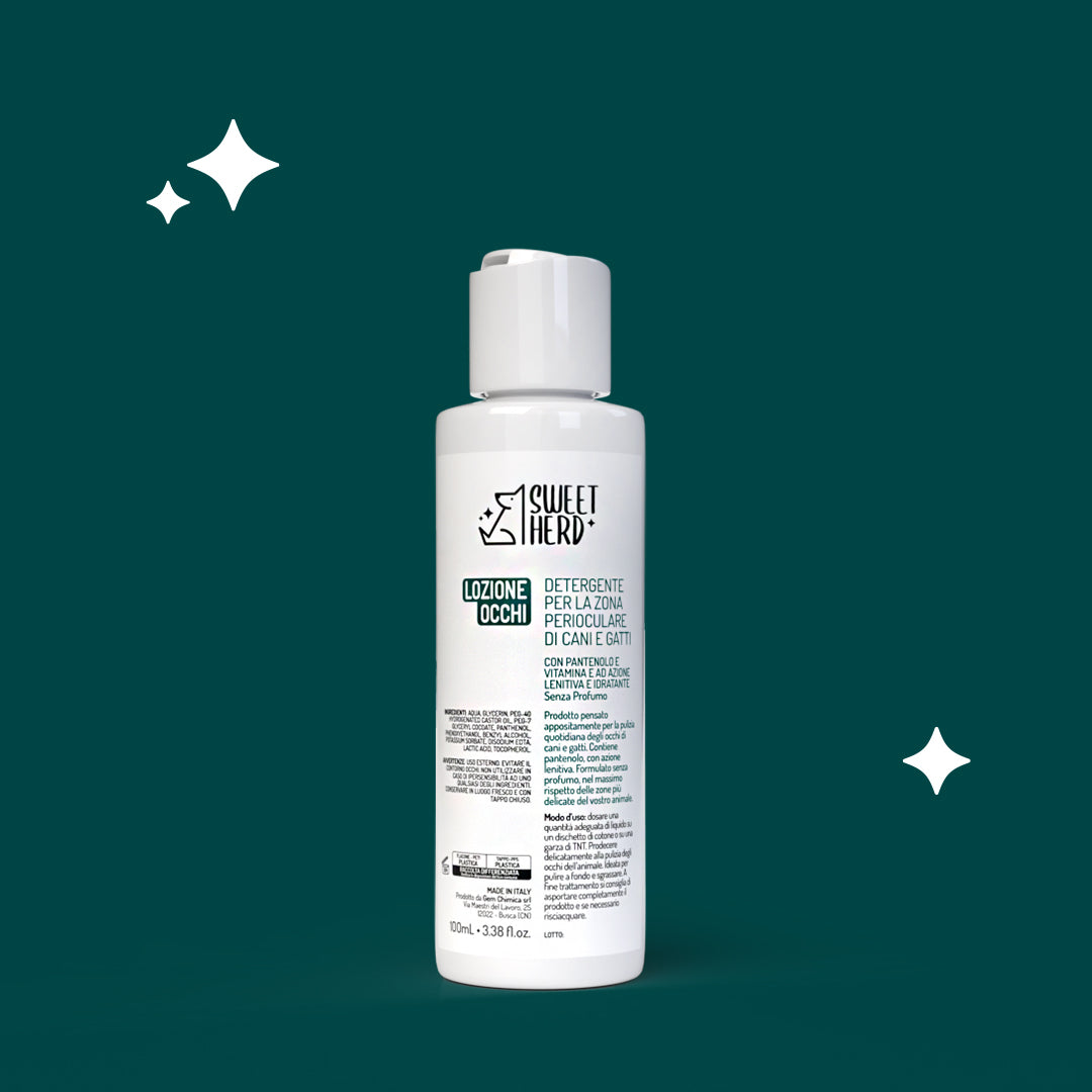 Lozione Occhi Lenitiva e Idratante con Pantenolo e Vitamina E – Senza Profumo – Cani e Gatti